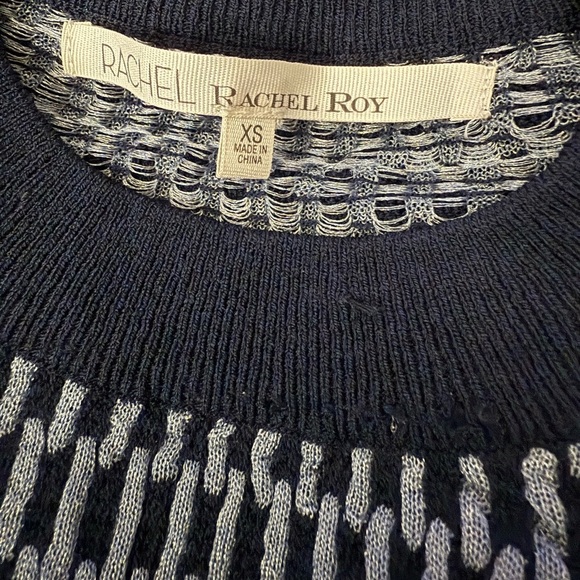 Rachel Roy Navy Blue Long Sleeve Fitted Sweater Mini Dress Size XS - Picture 6 of 8